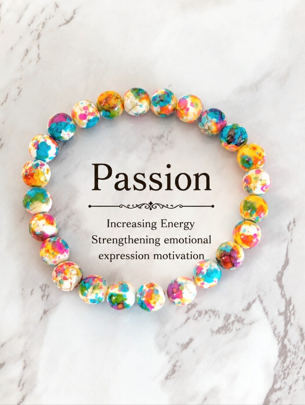 Passion Energy Bracelet Colorful Jasper Stretch Beaded Bracelet